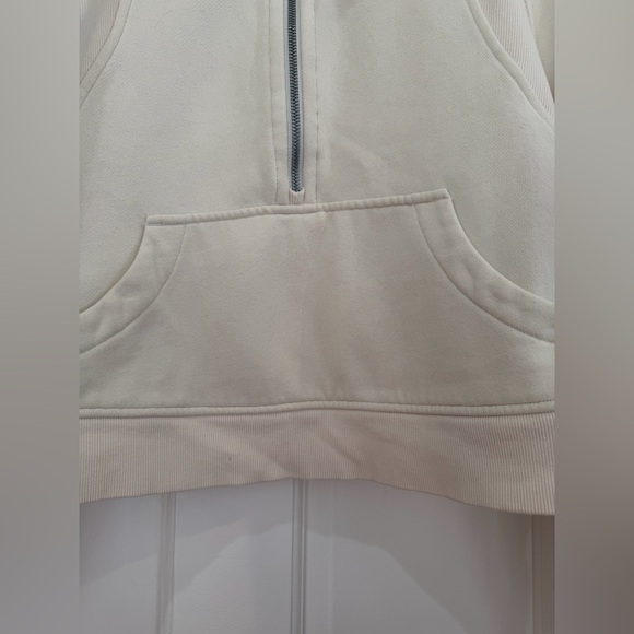 lululemon athletica Cream Half-Zip Sweatshirt. Scuba funnel neck cropped. - Picture 3 of 5
